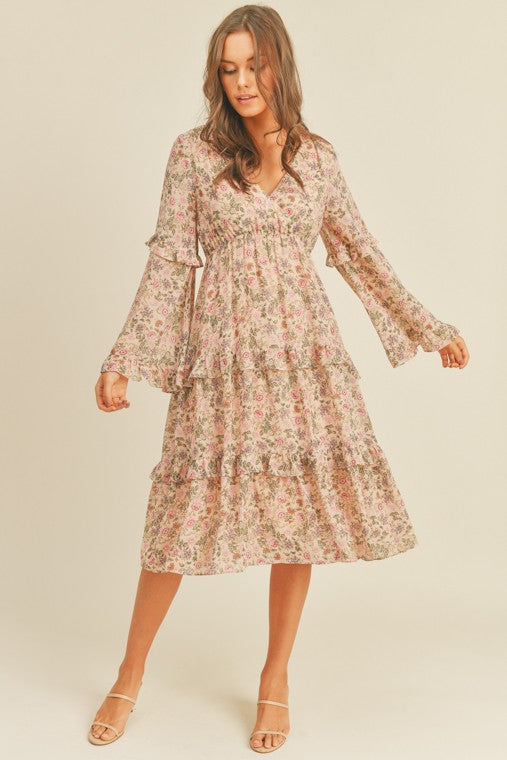 Floral Print Midi Dress totkorner Floral Print Midi Dress totkorner