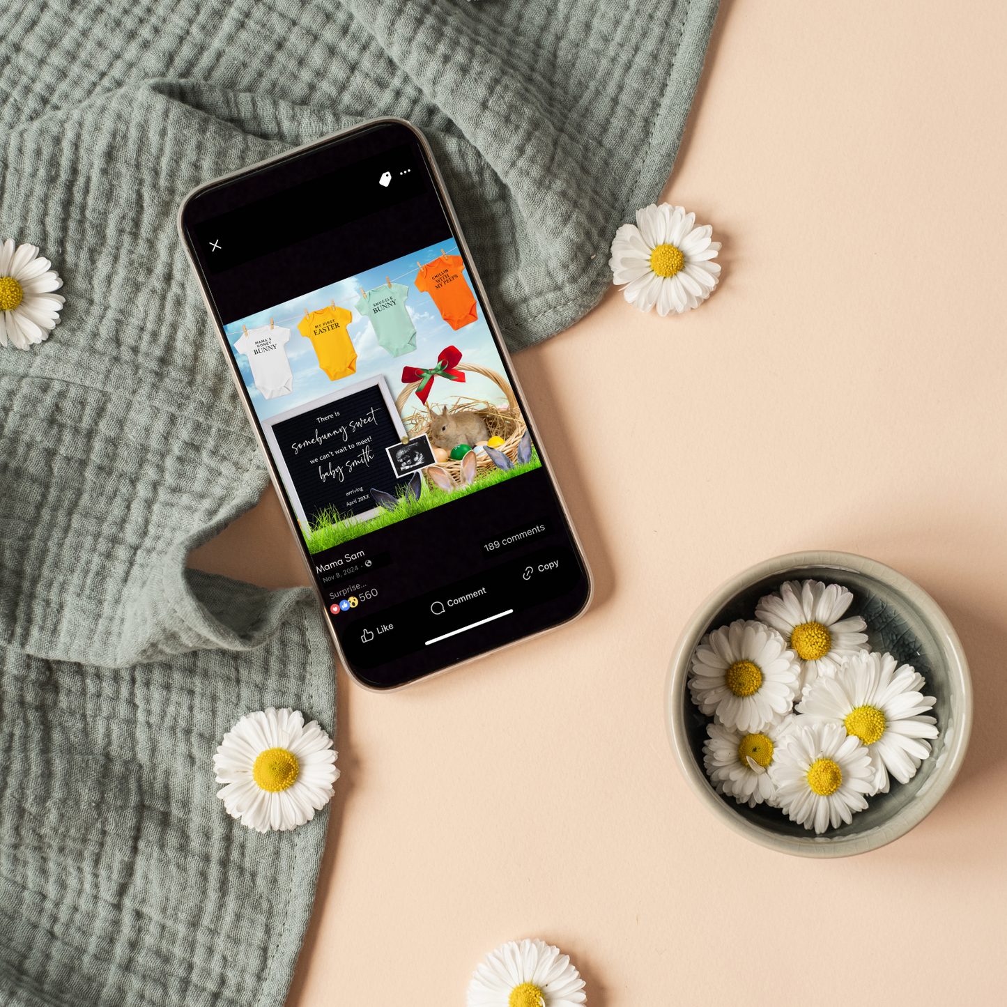 easter baby gender reveal, surprise pregnancy, baby announcement