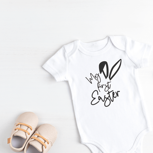 Easter baby clothes, baby easter romper, easter clothing, what to wear for easter, good gift for a baby's first easter, how do you celebrate Easter with a baby