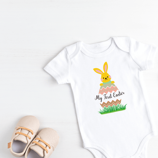 Easter baby clothes, baby easter romper, easter clothing, what to wear for easter, good gift for a baby's first easter, how do you celebrate Easter with a baby