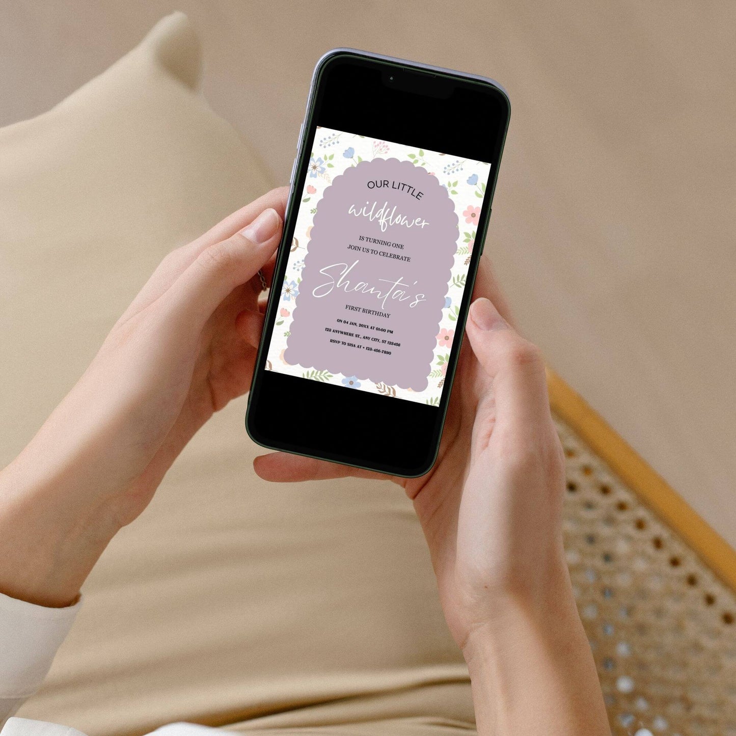 first birthday flower girl ideas card, one party, baby girl, e-card invites