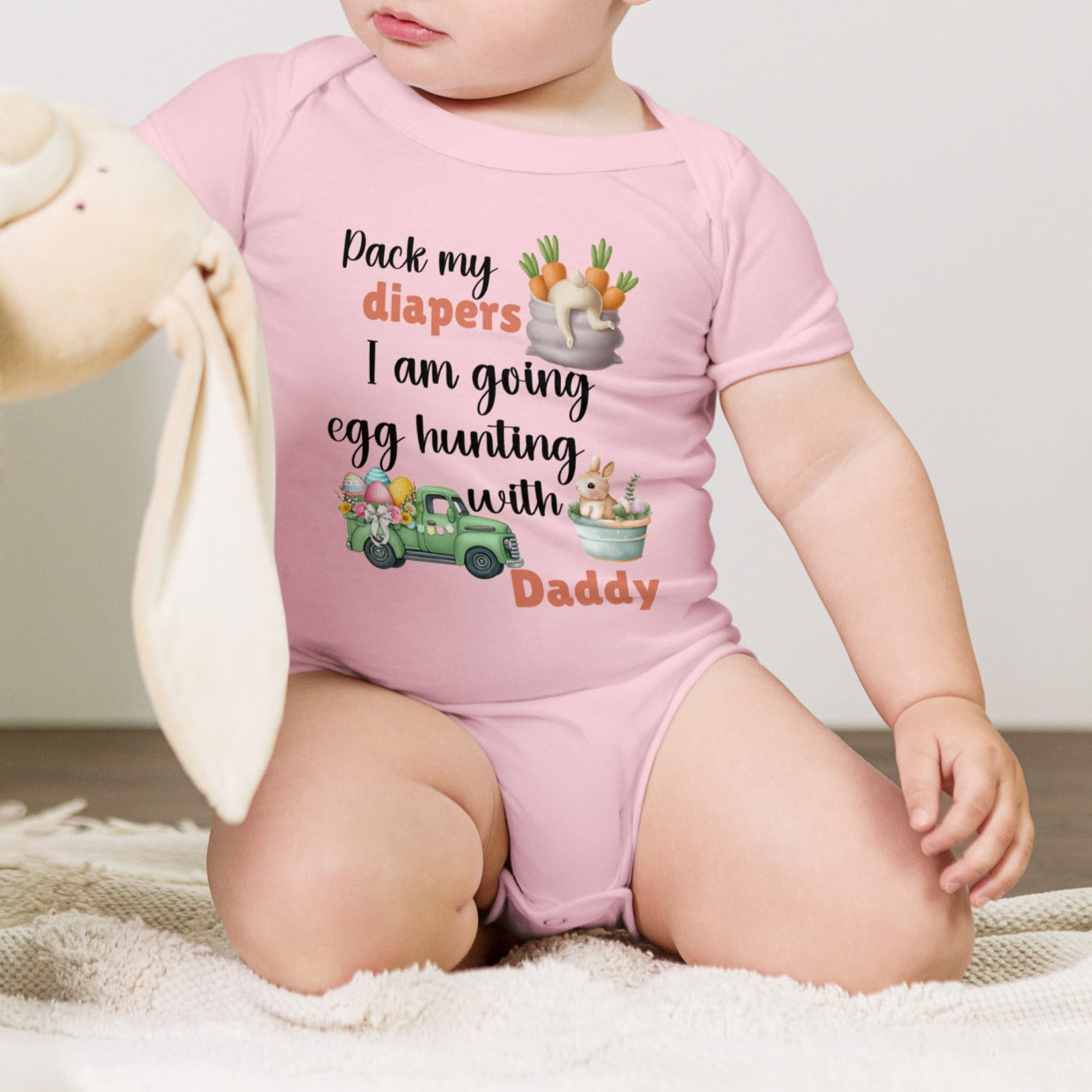 easter baby outfit, funny baby egg hunt