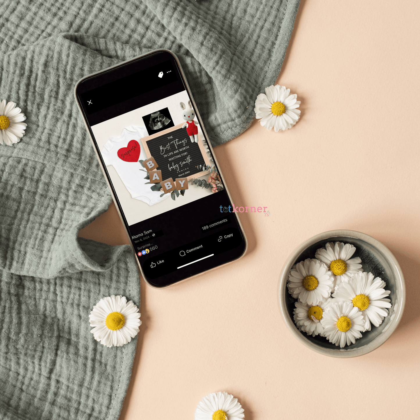 worth to wait baby announce reveal card