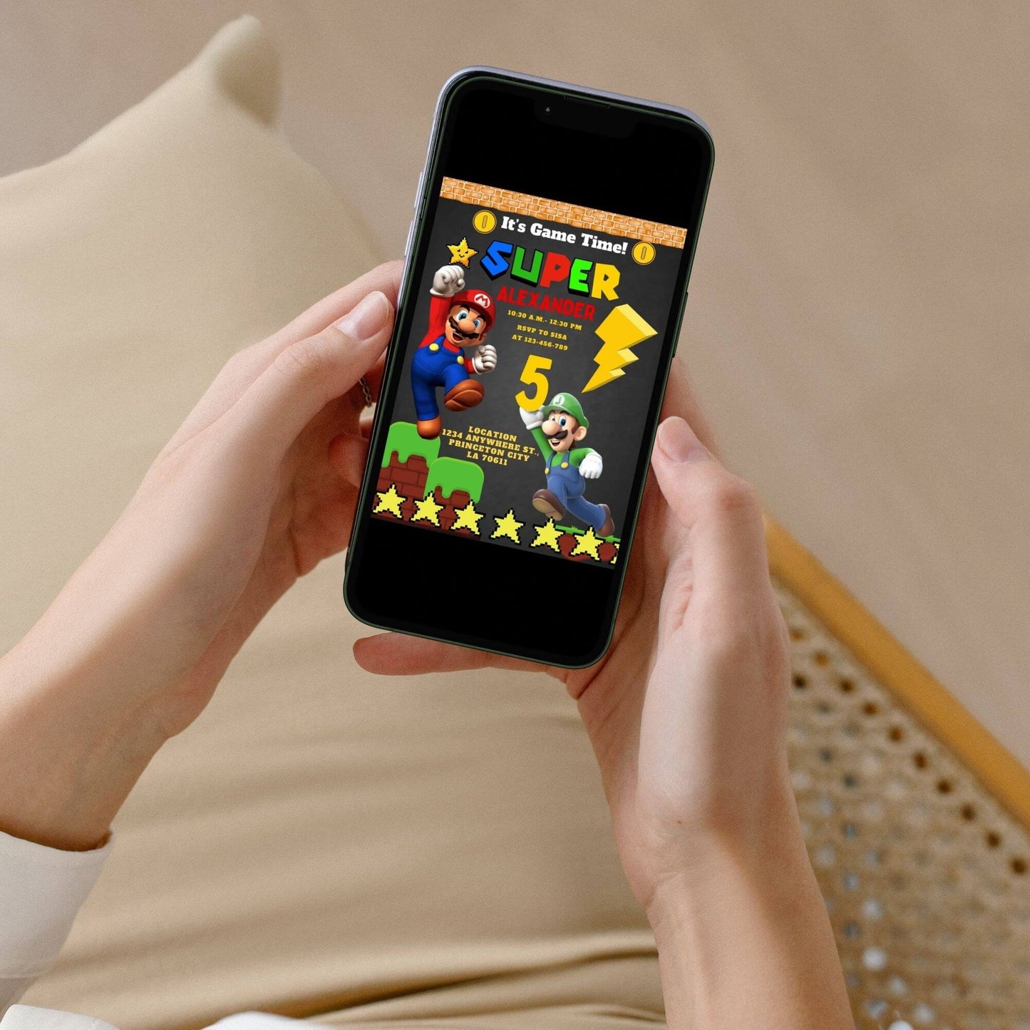 super mario kids party printable digital download, Super Mario invitation, Birthday / Game Time