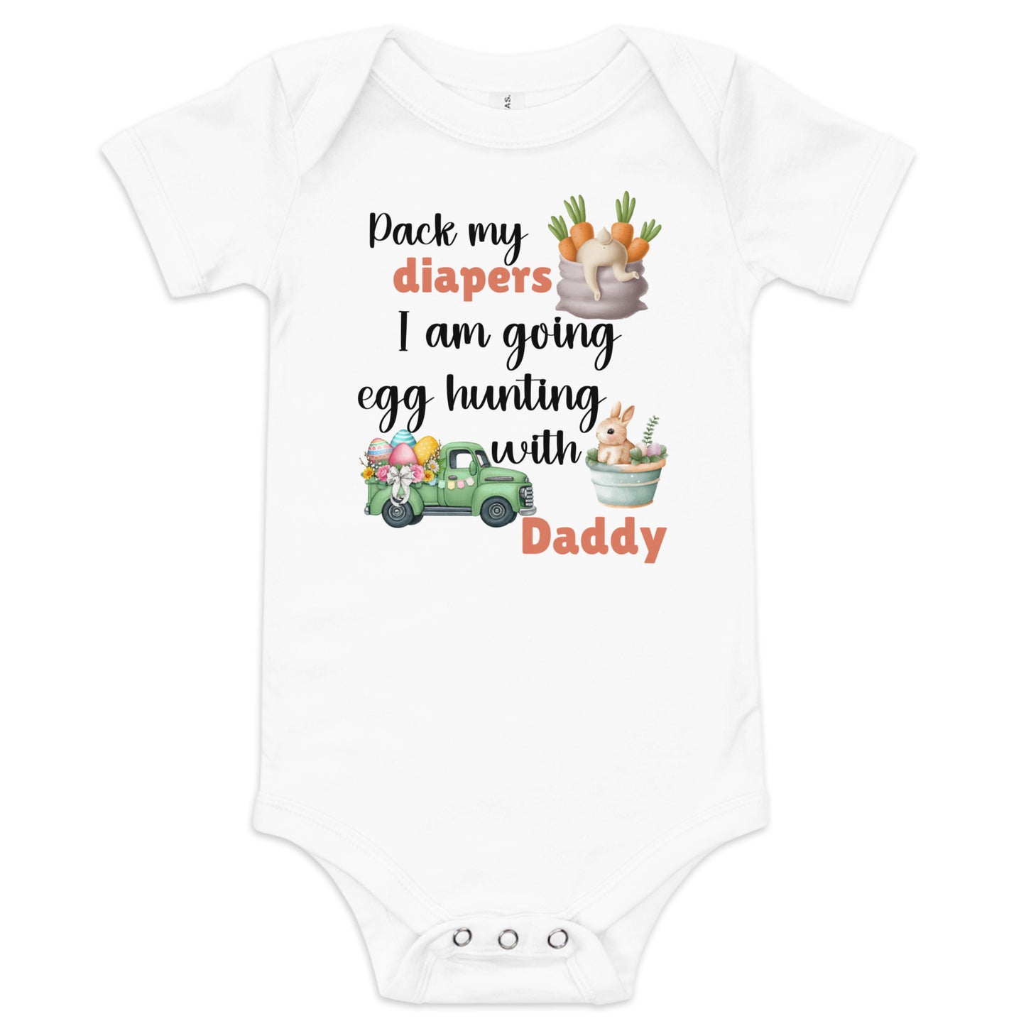 Pack my diapers funny easter, easter bunnies, cute baby outfit
