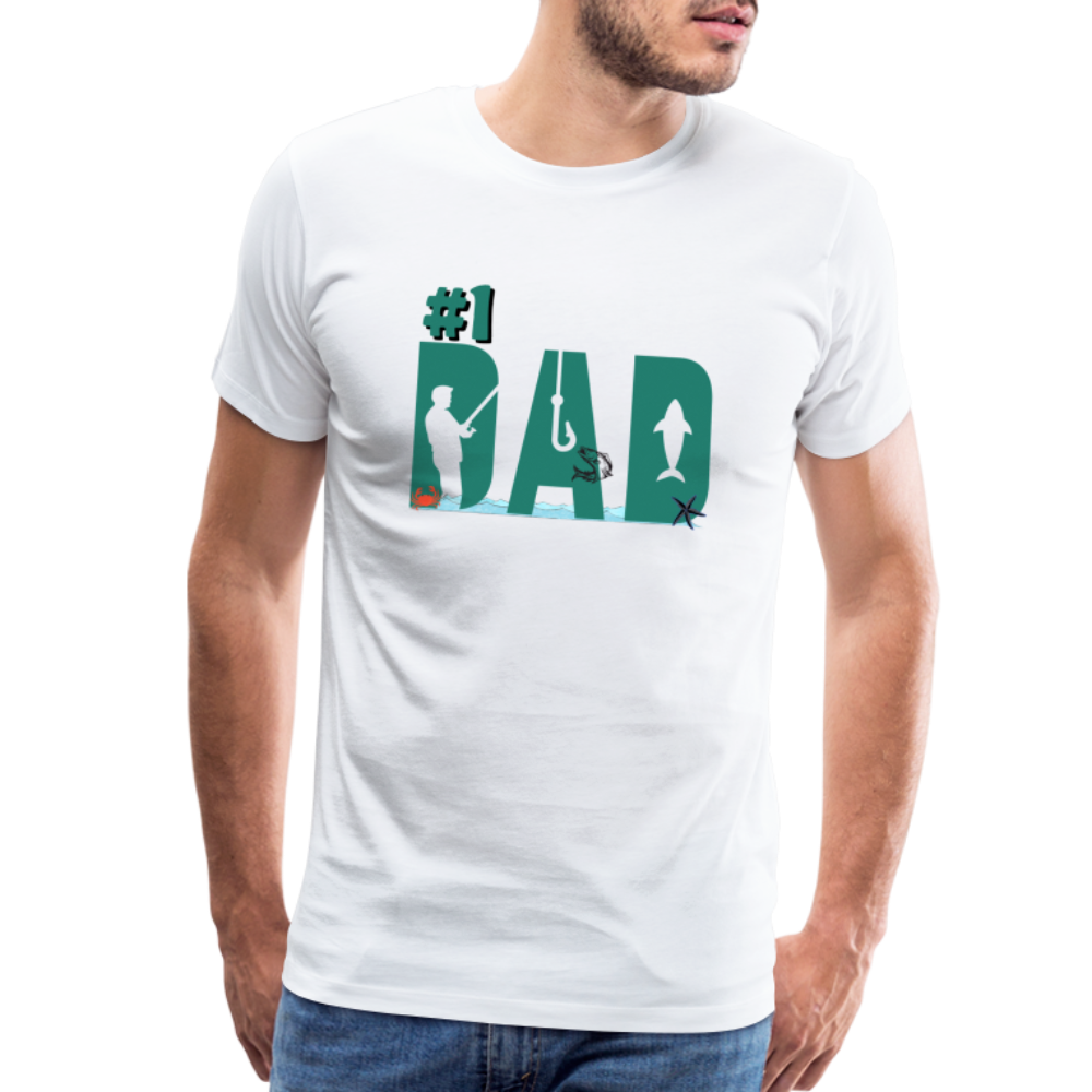 #1 Dad Men's Premium T-Shirt - white, Unique Gift Ideas, Gifts for Dad, Unique Gift Catalog, best gifts for father's day, dad gifts ideas, gifts for dad, top deals on gifts, for dad who has everything gift, best gifts for dad, birthday gifts for dad, Best gifts in the world, last minute gift for dad, presents for dads, dad's gift ideas for men, funny gift shirt for men, funny shirt, hilarious shirt