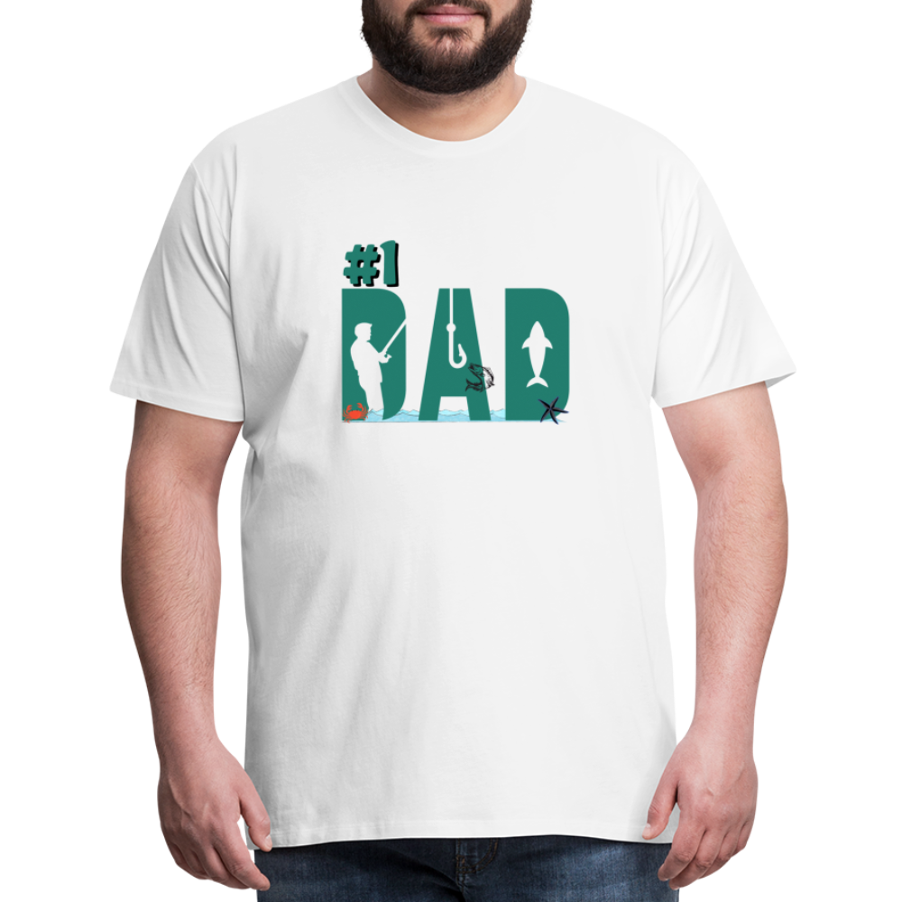 #1 Dad Men's Premium T-Shirt - white