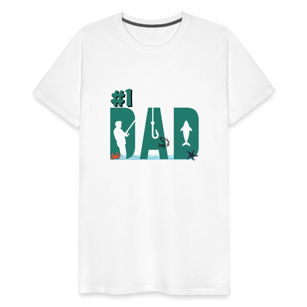 #1 Dad Men's Premium T-Shirt - white