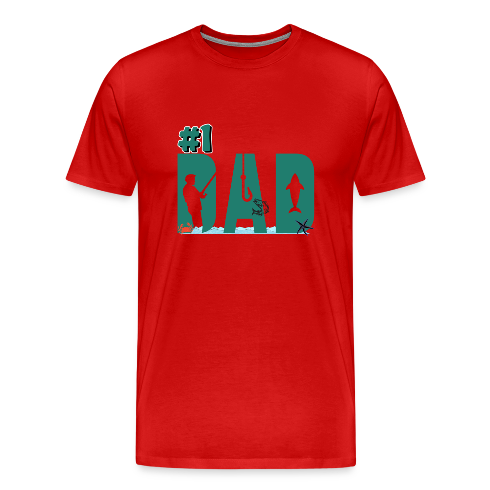 #1 Dad Men's Premium T-Shirt - red