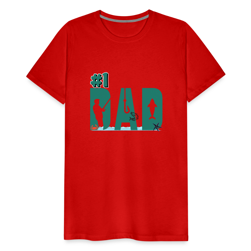 #1 Dad Men's Premium T-Shirt - red