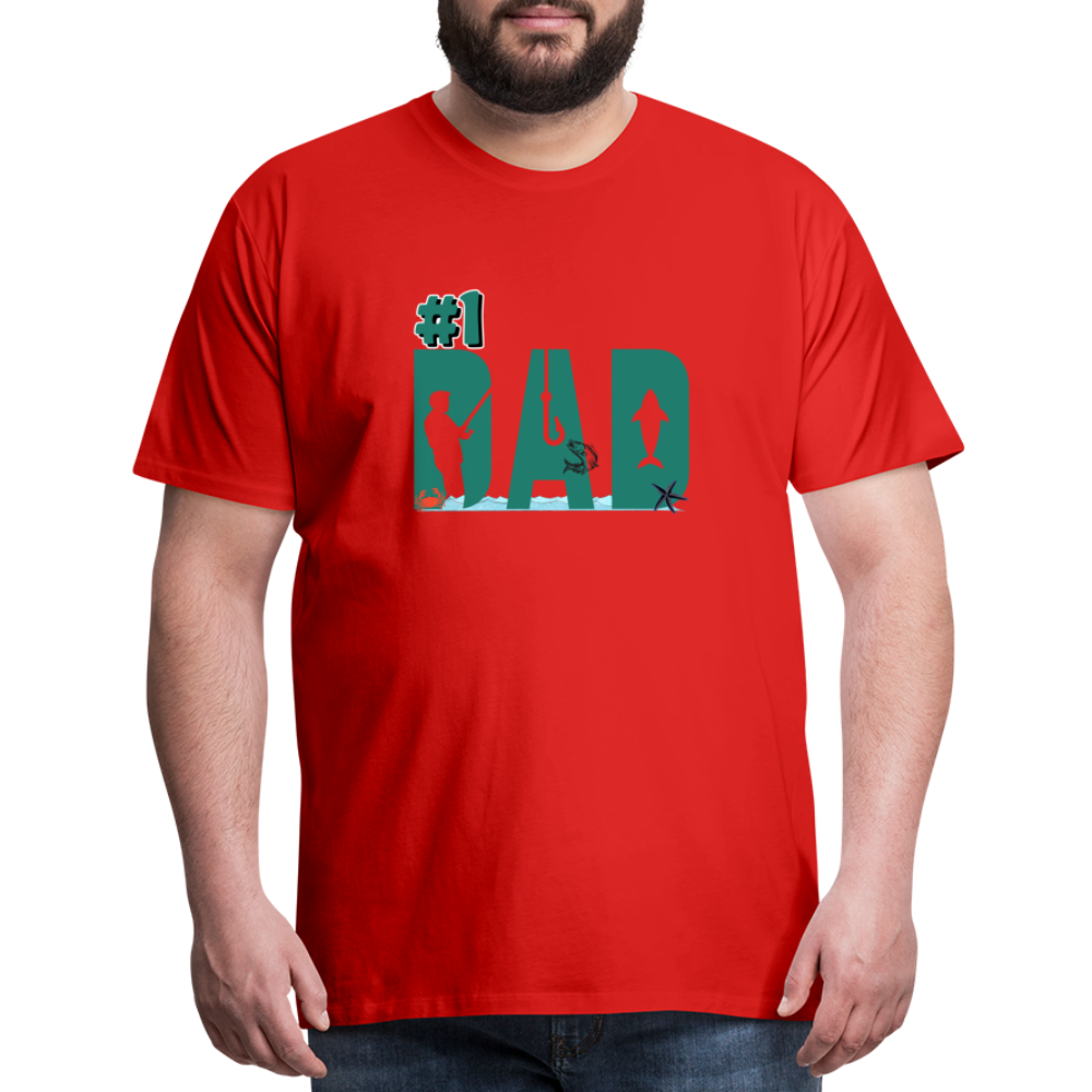 #1 Dad Men's Premium T-Shirt - red