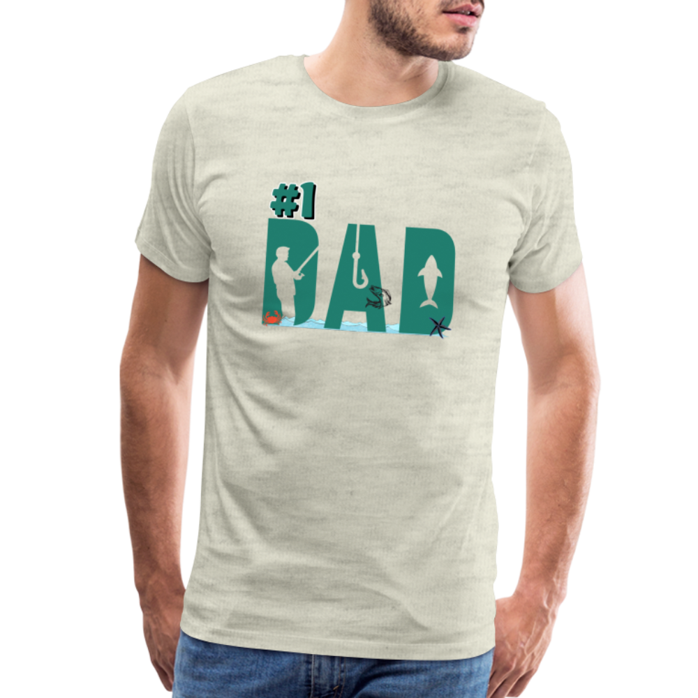 #1 Dad Men's Premium T-Shirt - heather oatmeal