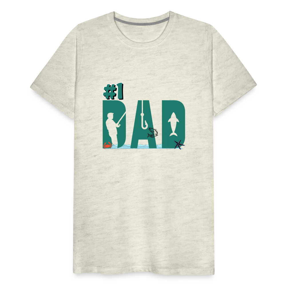 #1 Dad Men's Premium T-Shirt - heather oatmeal