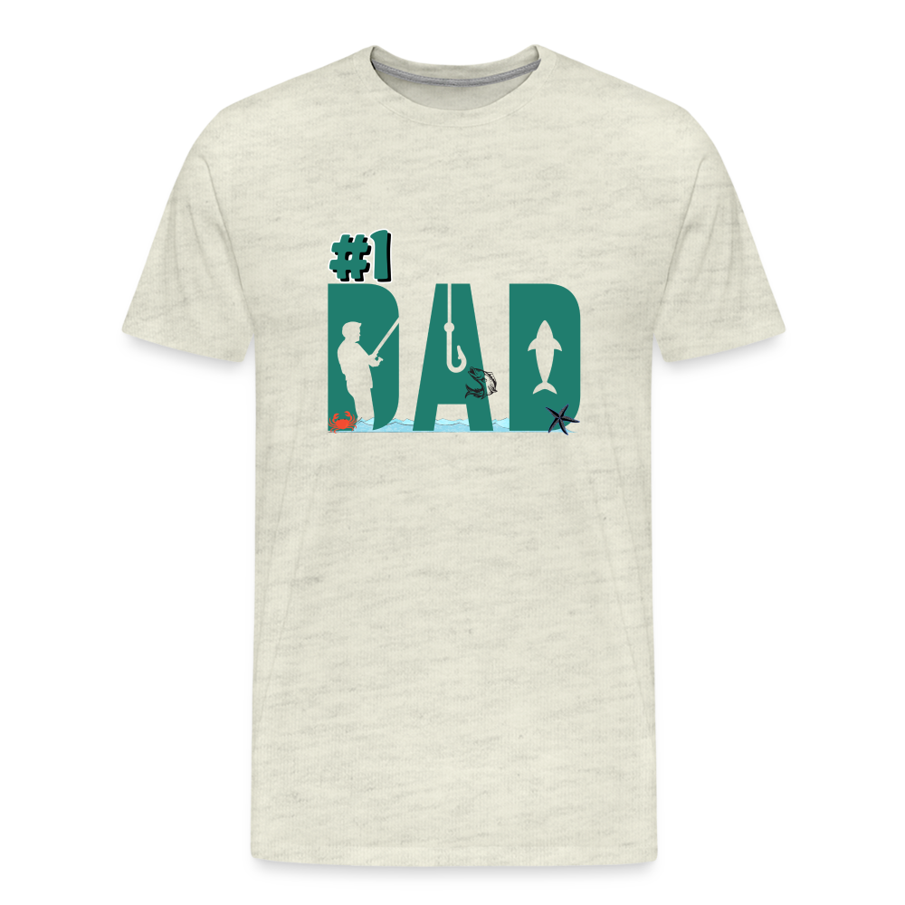 #1 Dad Men's Premium T-Shirt - heather oatmeal
