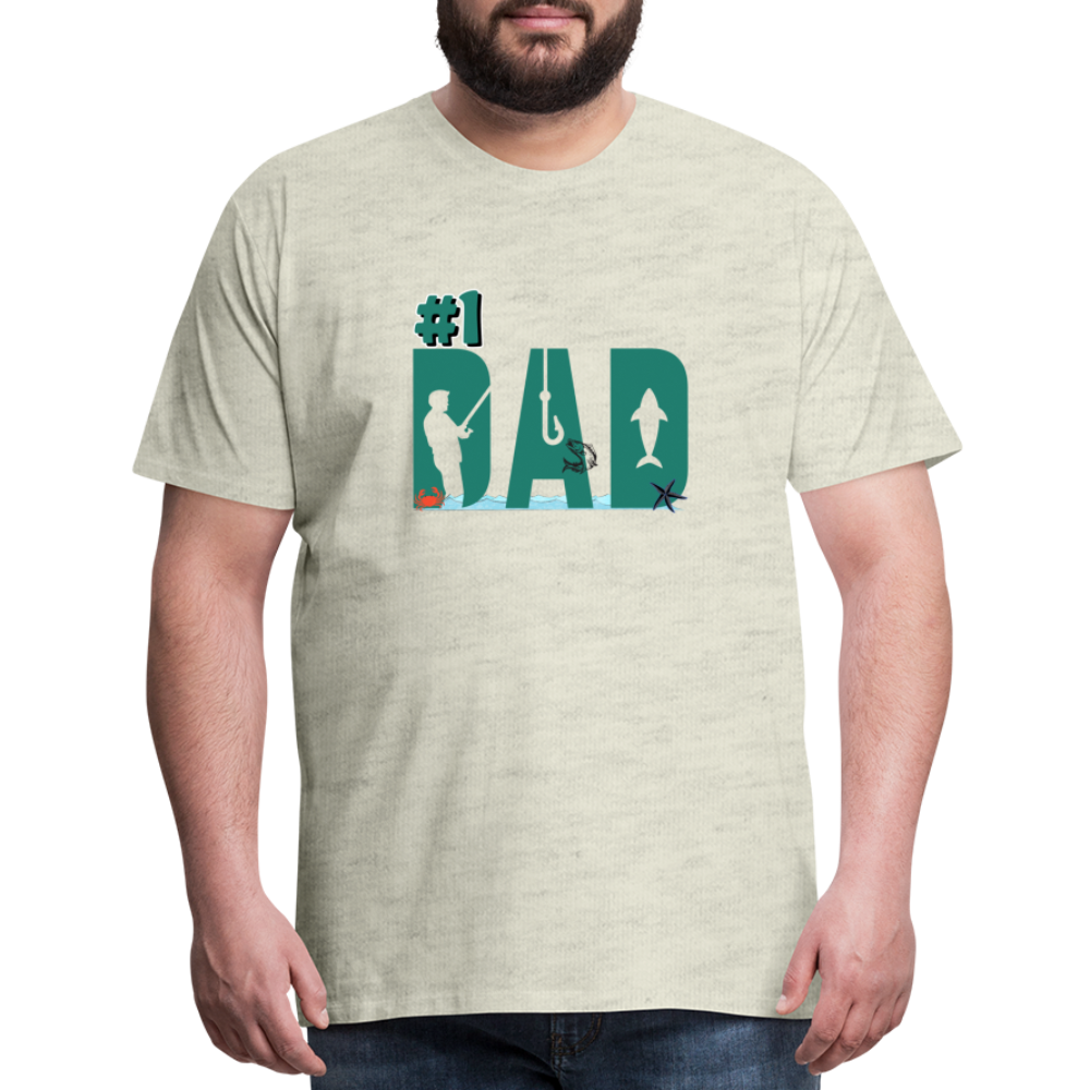 #1 Dad Men's Premium T-Shirt - heather oatmeal