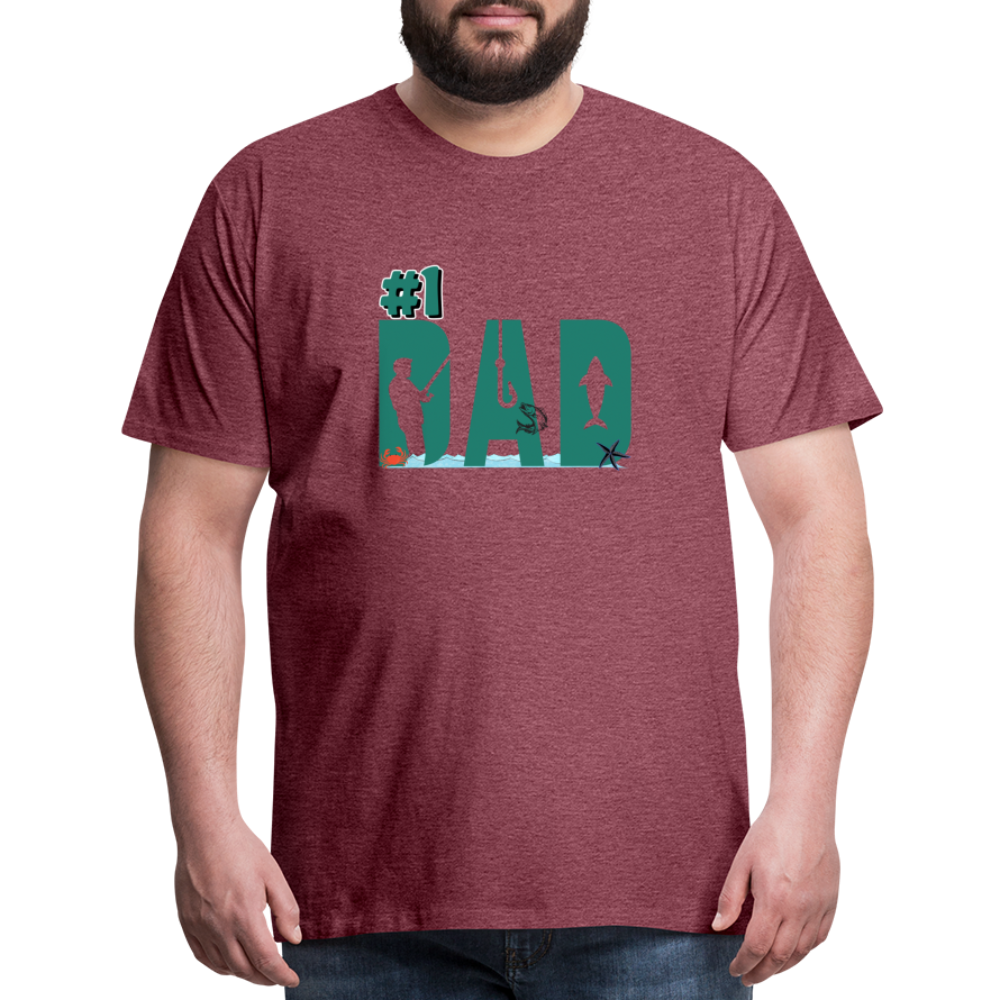 #1 Dad Men's Premium T-Shirt - heather burgundy