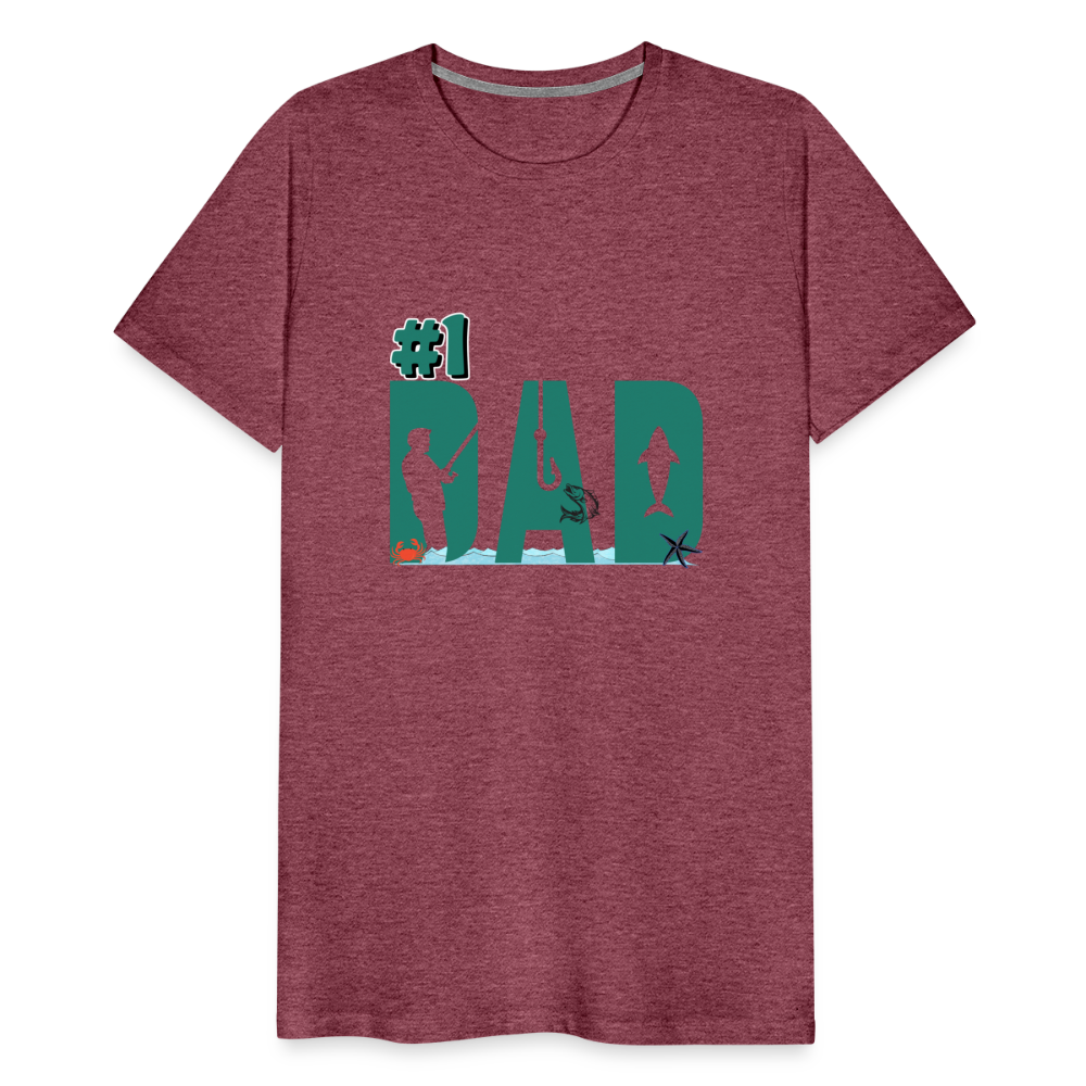 #1 Dad Men's Premium T-Shirt - heather burgundy