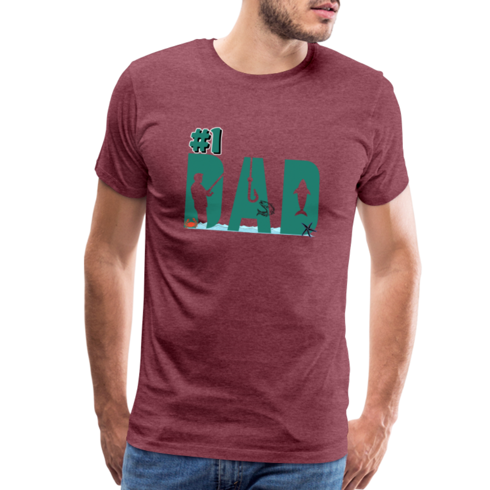 #1 Dad Men's Premium T-Shirt - heather burgundy