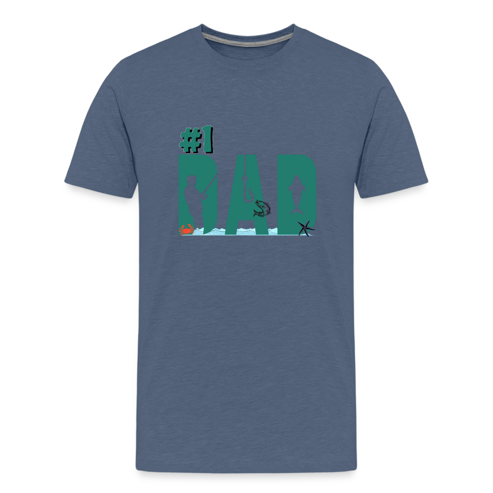 #1 Dad Men's Premium T-Shirt - heather blue