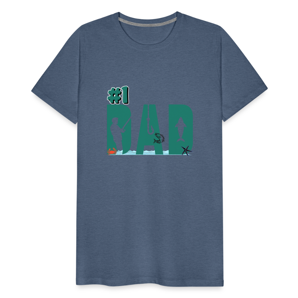 #1 Dad Men's Premium T-Shirt - heather blue