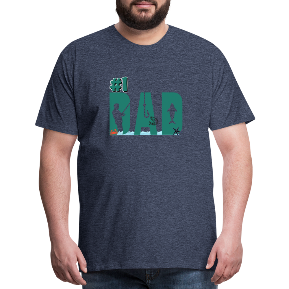 #1 Dad Men's Premium T-Shirt - heather blue