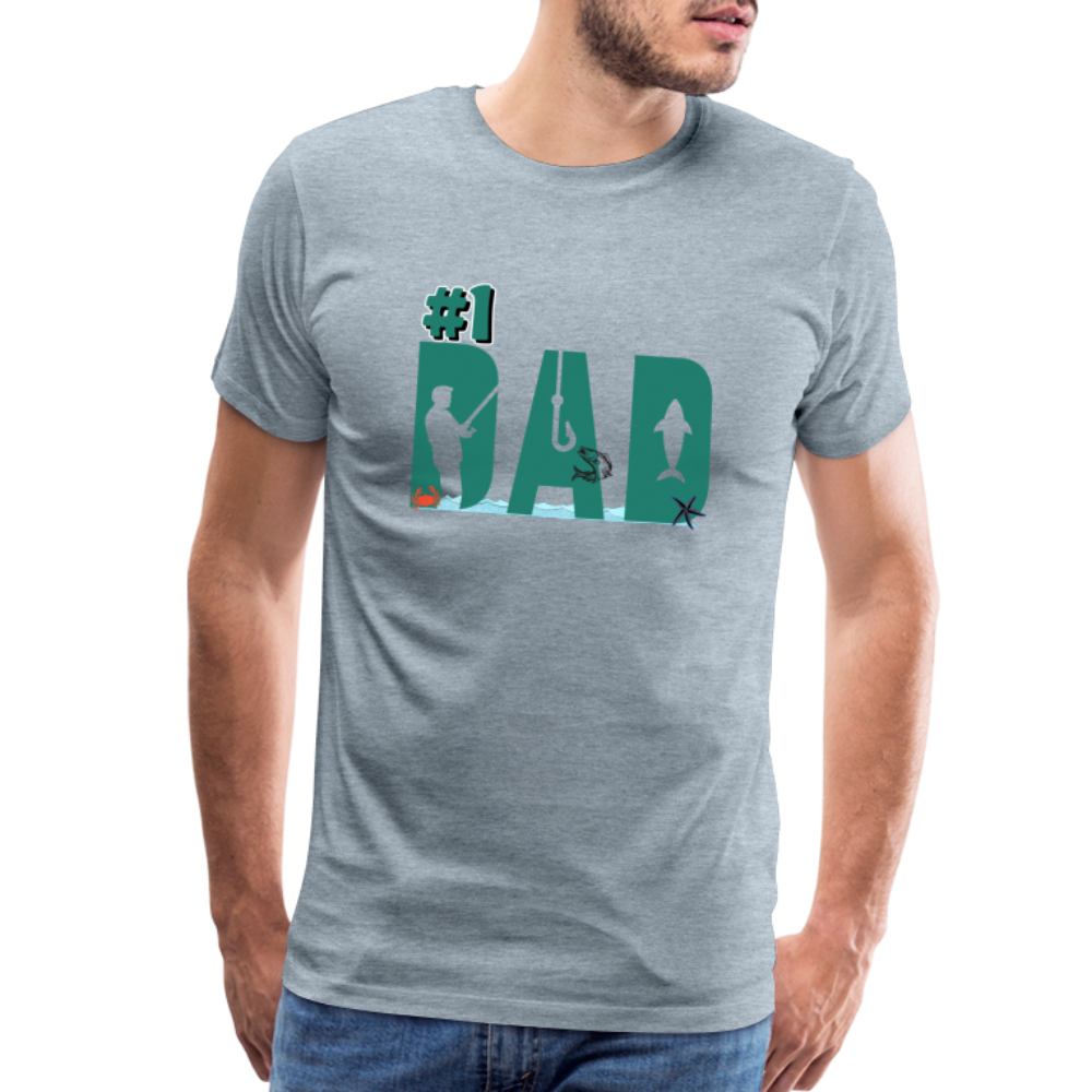 #1 Dad Men's Premium T-Shirt - heather ice blue