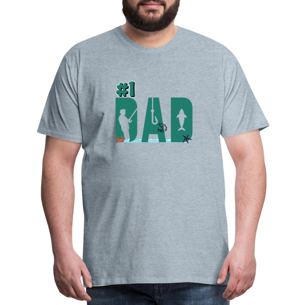 #1 Dad Men's Premium T-Shirt - heather ice blue