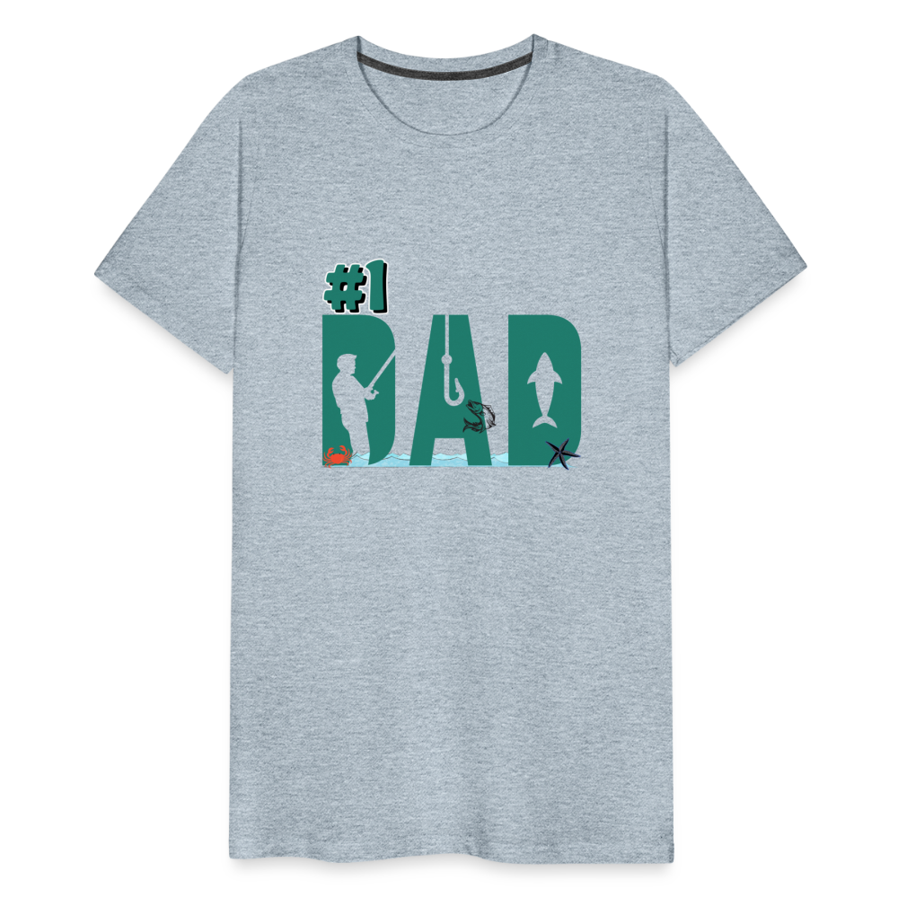 #1 Dad Men's Premium T-Shirt - heather ice blue