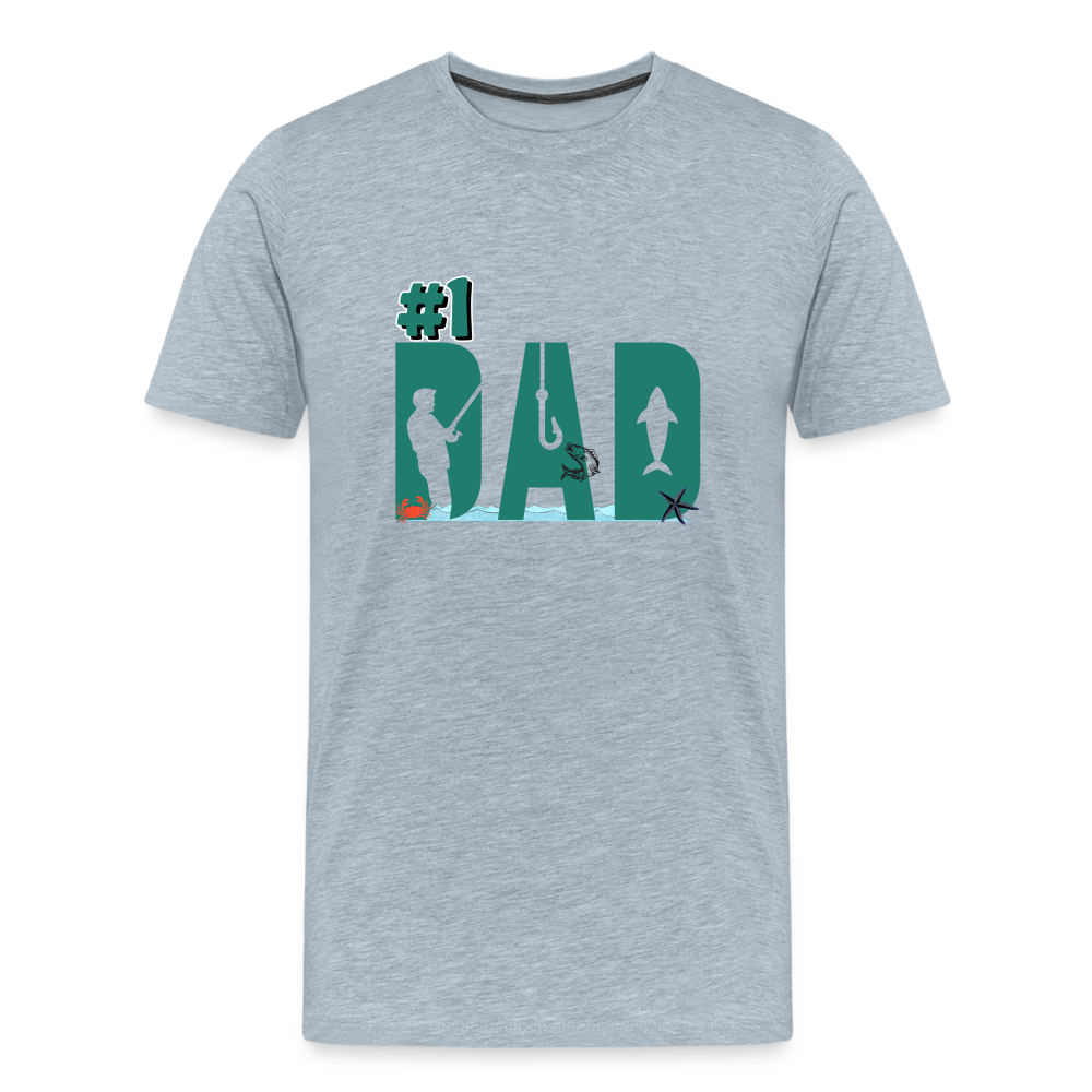 #1 Dad Men's Premium T-Shirt - heather ice blue