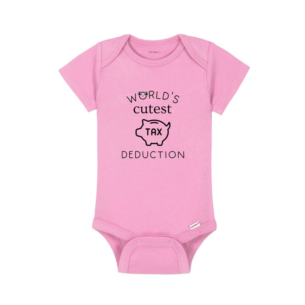 World's Cutest Tax Deduction Onesie®, Cute Baby Onesie, Funny Baby Onesie, Baby Reveal, Pregnancy Reveal Onesie, Custom Baby Shower Gift