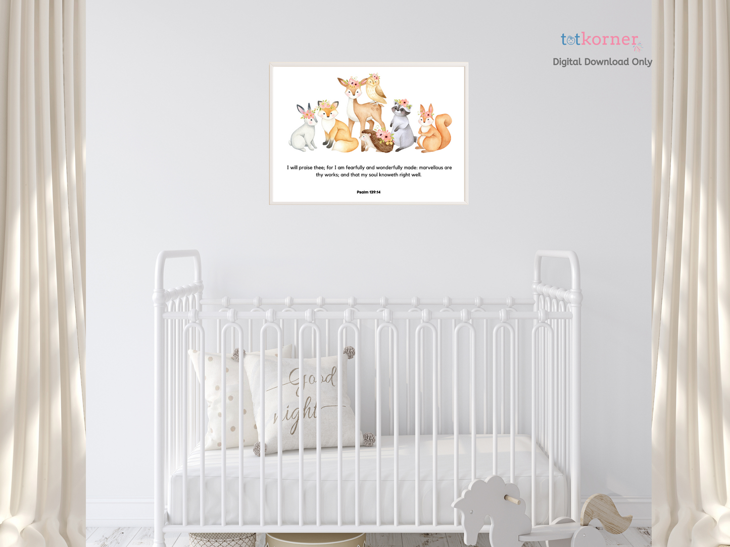 psalm digital wall art | psalm printables | Christian wall art | bible verse prints | Woodland nursery prints, Nursery décor | Nursery wall art | Baby Animal prints for nursery | Baby Animal Prints