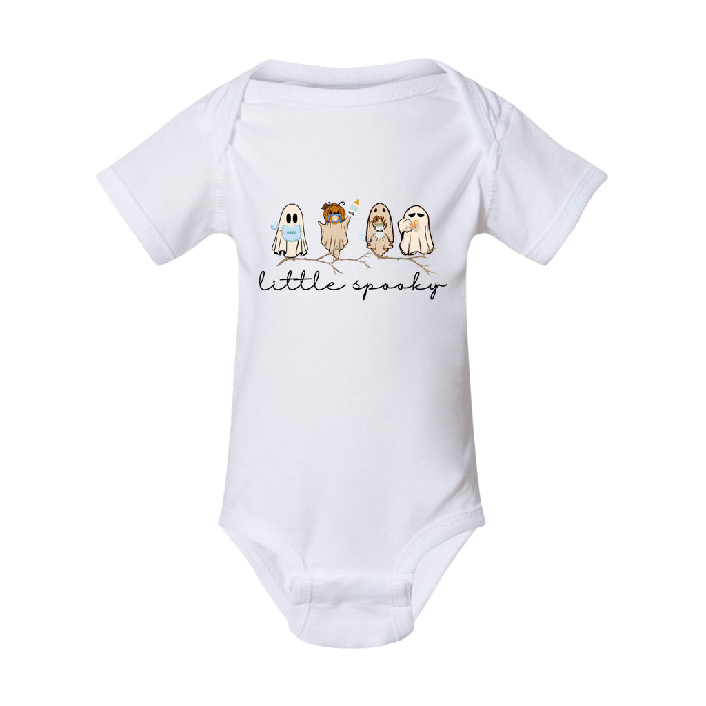 cute baby halloween funny baby trick or treat baby outfit ideas, one-of-a-kind baby clothes, baby gear, trick or treat baby clothes, halloween outfit trick or treat baby romper 1st halloween, white little spooky shirt for baby