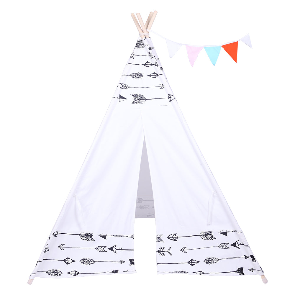 small teepee tent Indian Teepee Tent Arrow Pattern (Black/White) – totkorner