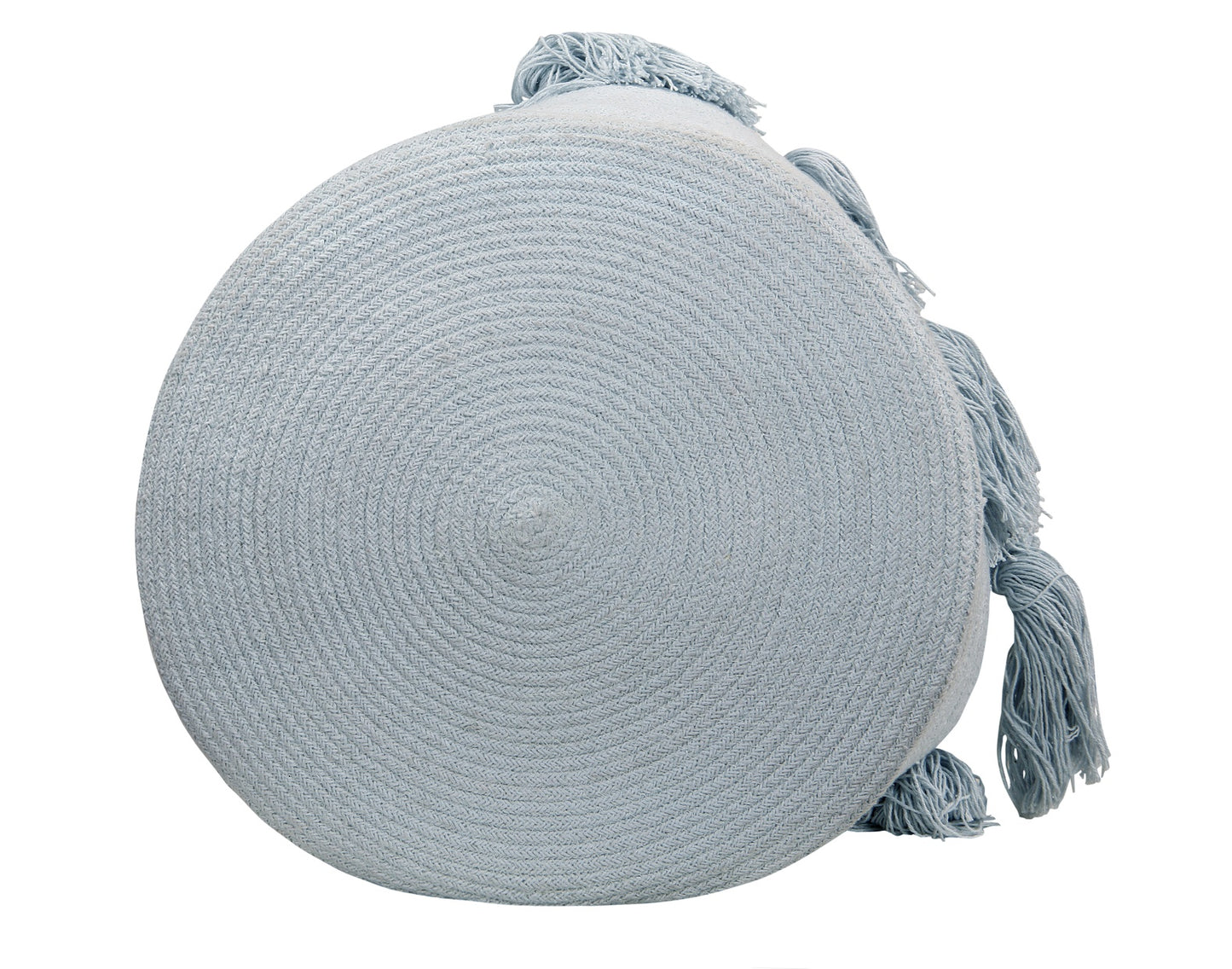 Soft Blue Color Tassels Basket Storage for nursery