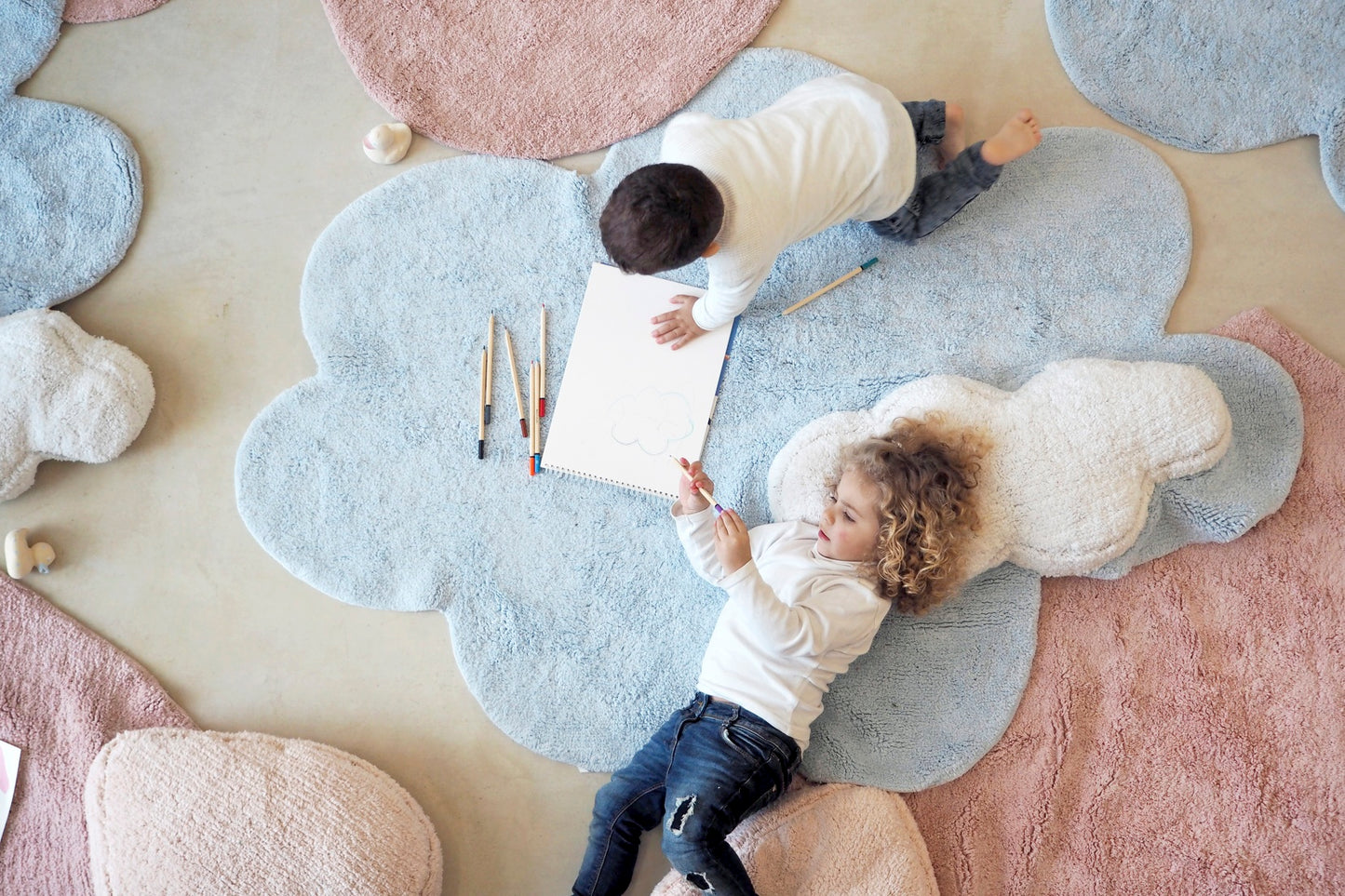 cute cloud cotton rug puffy pillow for baby bedroom