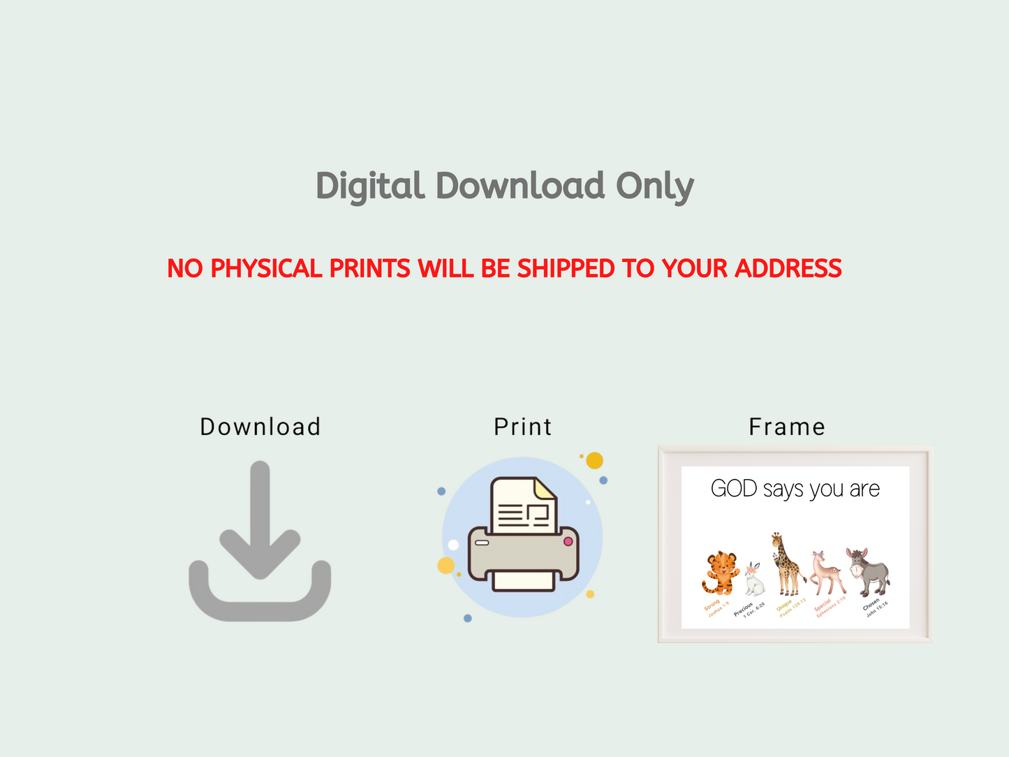 God Says You Are Digital Wall Art Download Decor