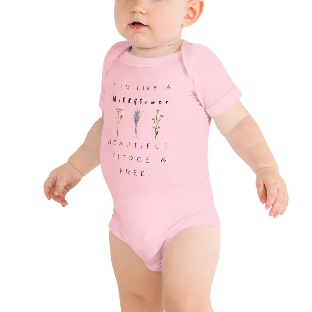 Growing Like A Wildflower Baby Girl Bodysuit