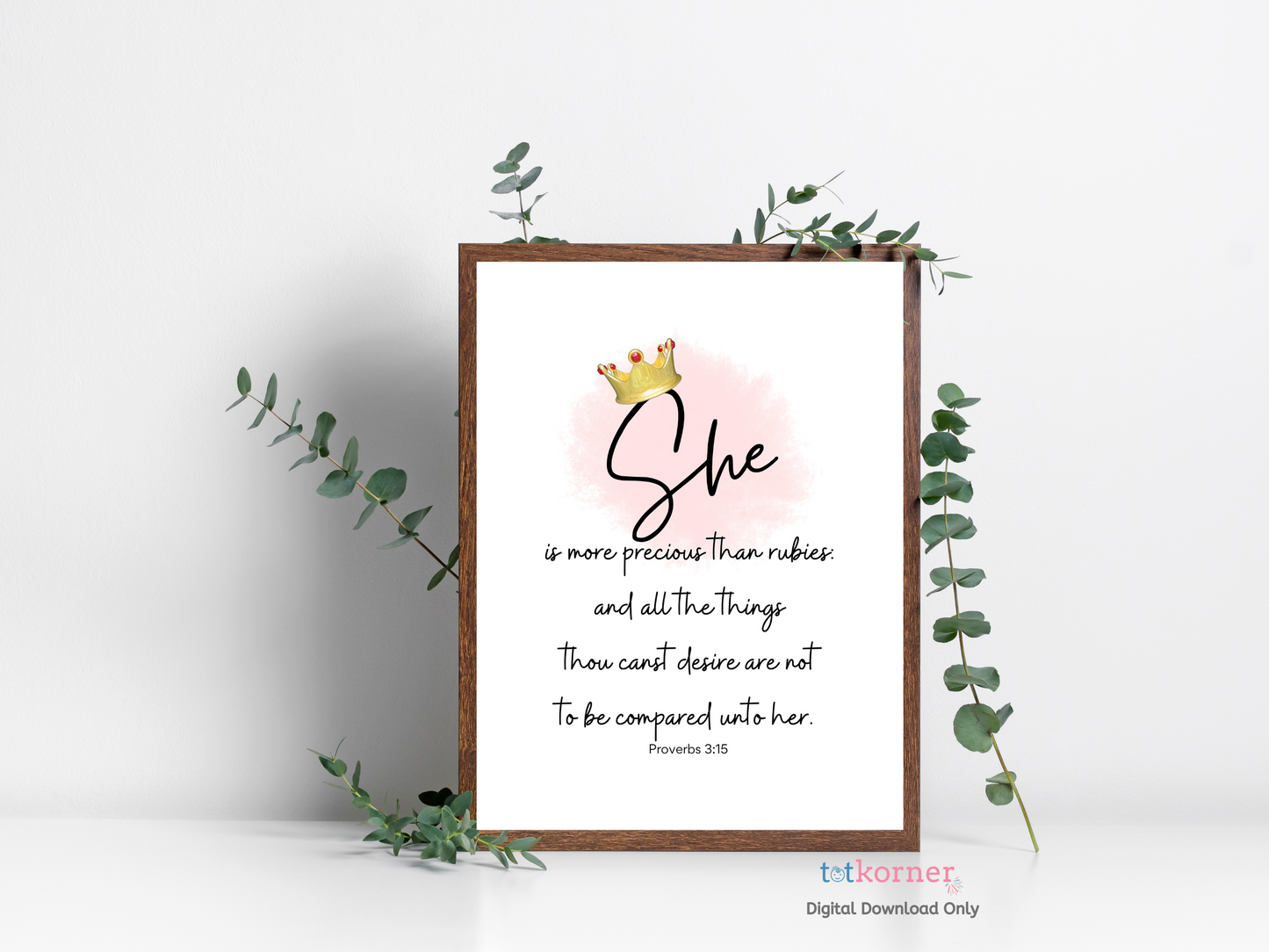 Christian prints | Digital download | Digital prints | art prints | crown | princess wall art decor | download digital | nursery gift idea | baby shower frame gift