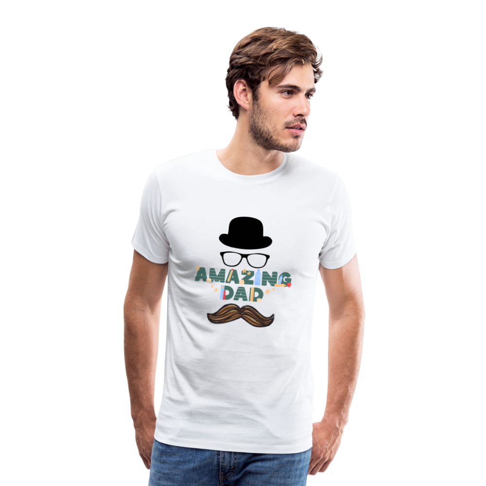 Amazing Dad Mustache Men's Premium T-Shirt - white, Best Dad of the world premium gift shirt, Birthday T-shirt, First Time Dad, For Father's Day, Birthday Gift, Father's Day gift ideas, father's day gift, cool father's day gifts, gifts for father's Day, Luxury father's day gifts, One of a kind Father's Day Gifts, thoughtful Dad Gifts,