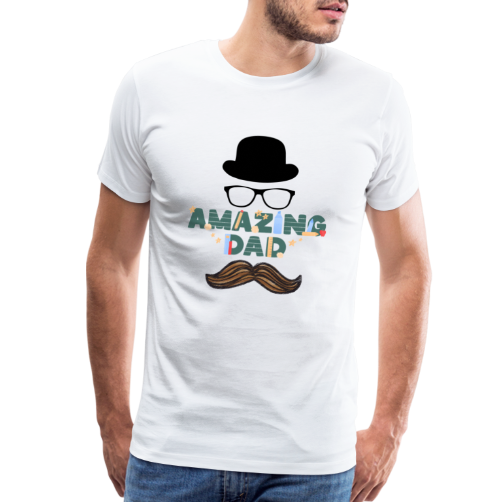 Amazing Dad Mustache Men's Premium T-Shirt - white