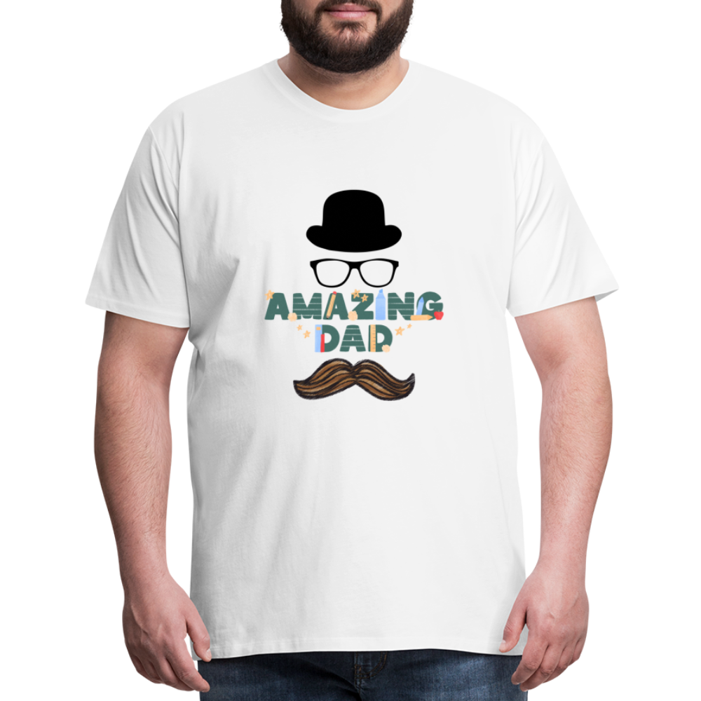 Amazing Dad Mustache Men's Premium T-Shirt - white
