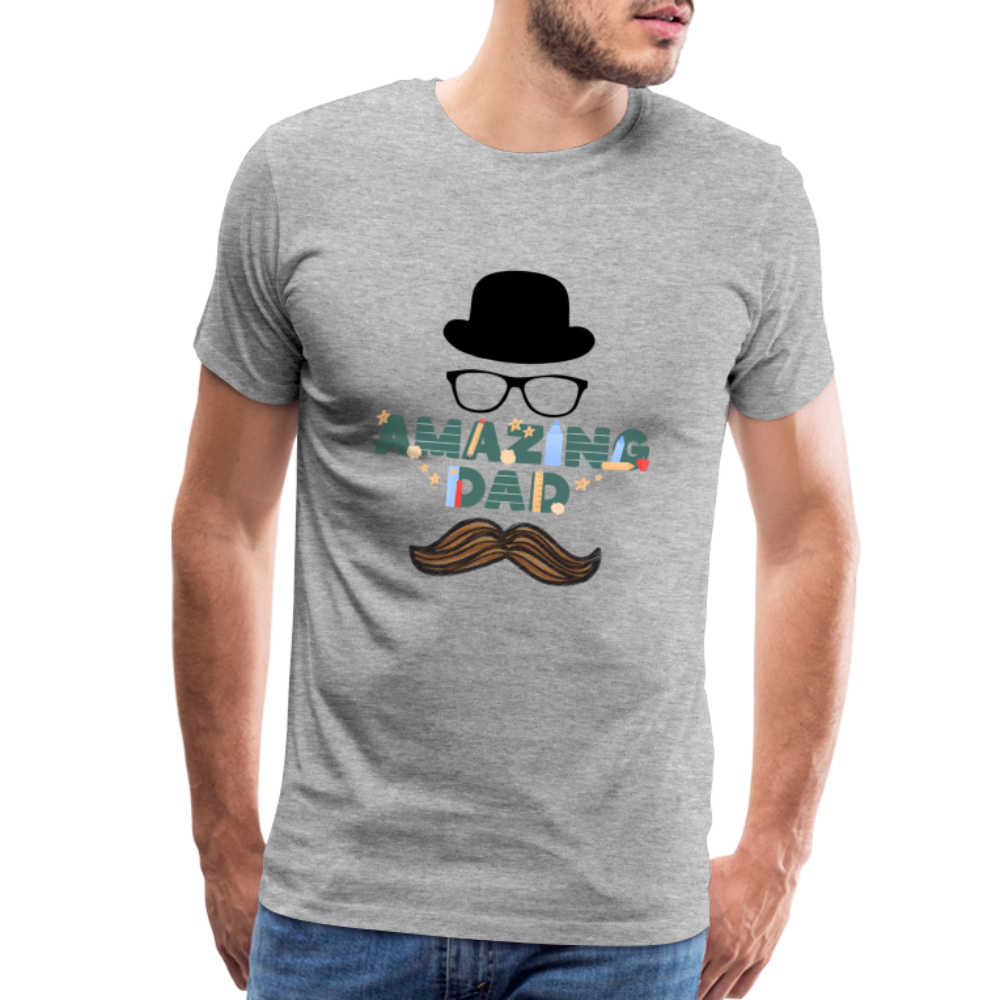 Amazing Dad Mustache Men's Premium T-Shirt - heather gray