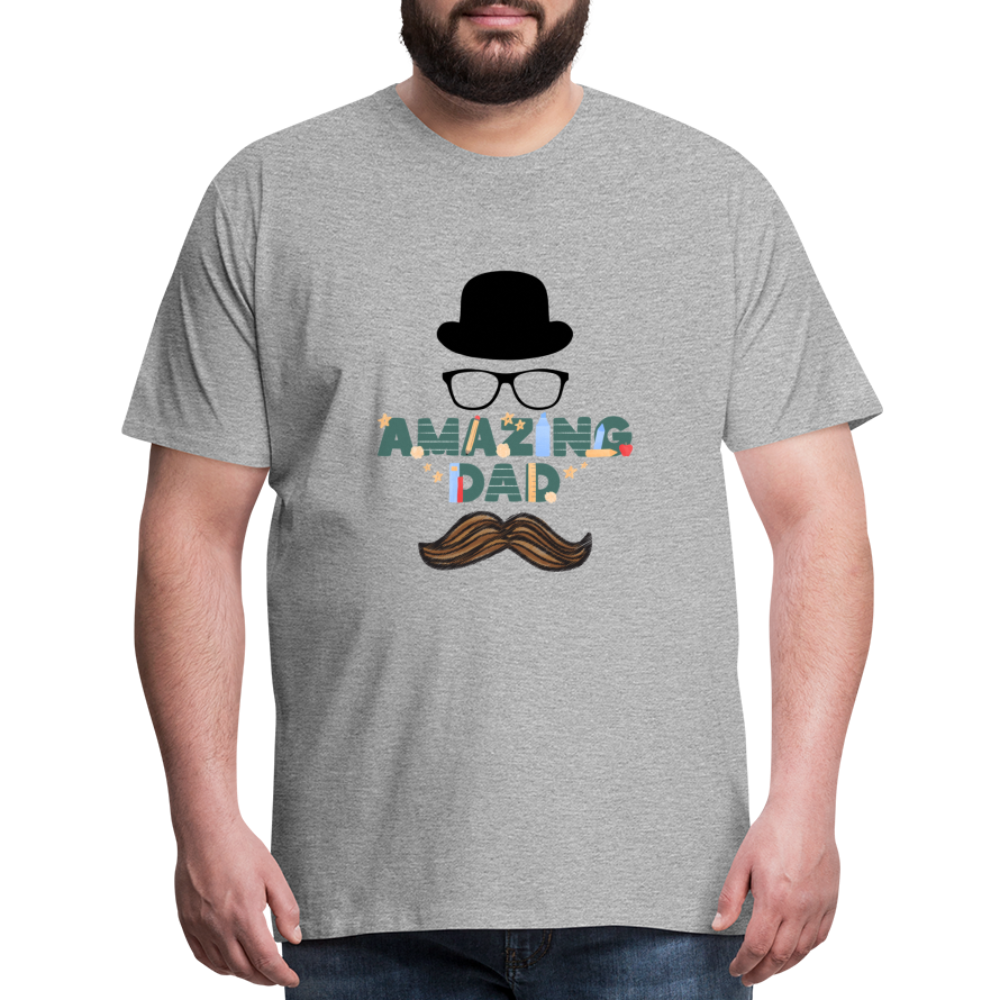 Amazing Dad Mustache Men's Premium T-Shirt - heather gray