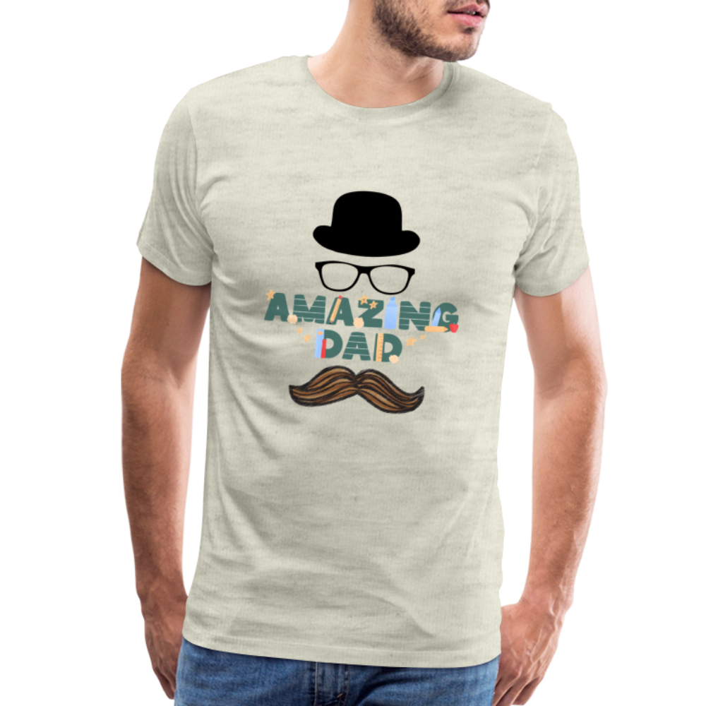 Amazing Dad Mustache Men's Premium T-Shirt - heather oatmeal