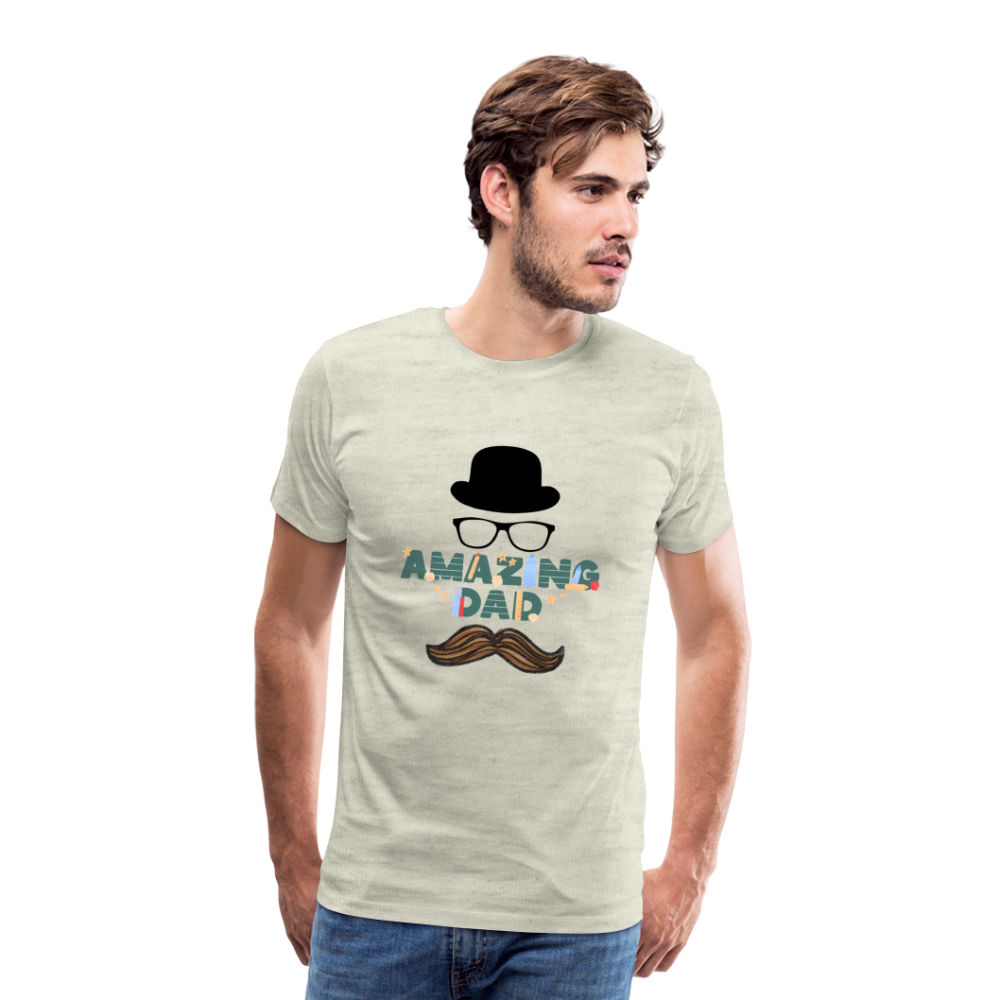 Amazing Dad Mustache Men's Premium T-Shirt - heather oatmeal