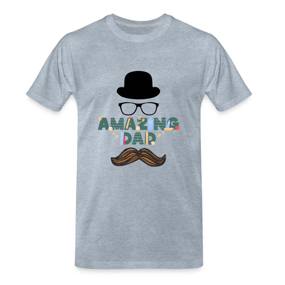 Amazing Dad Mustache Men's Premium T-Shirt - heather ice blue