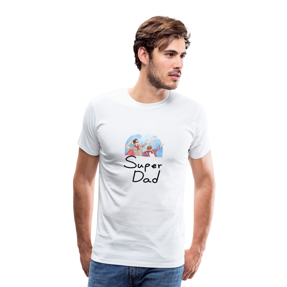 Super Dad Men's Premium Gift T-Shirt - white, Best Dad of the world premium gift shirt, Birthday T-shirt, First Time Dad, For Father's Day, Birthday Gift, Father's Day gift ideas, father's day gift, cool father's day gifts, gifts for father's Day, Luxury father's day gifts, One of a kind Father's Day Gifts, thoughtful Dad Gifts,