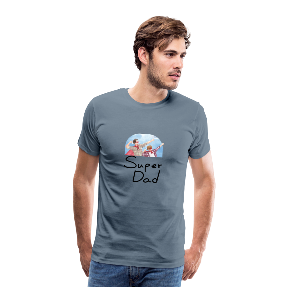 Super Dad Men's Premium Gift T-Shirt - steel blue