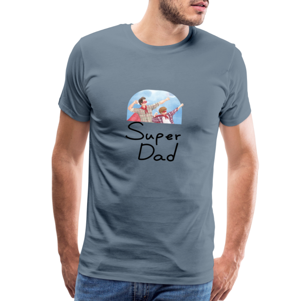 Super Dad Men's Premium Gift T-Shirt - steel blue