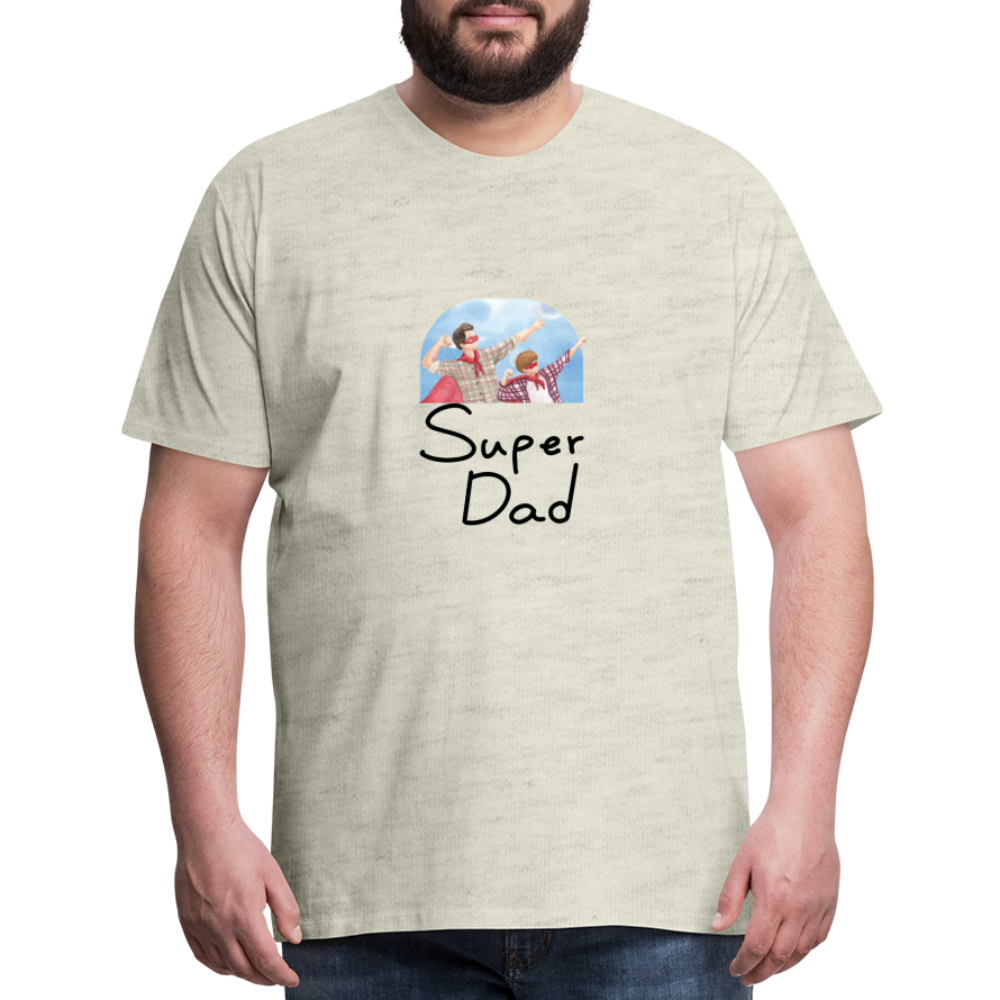 Super Dad Men's Premium Gift T-Shirt - heather oatmeal